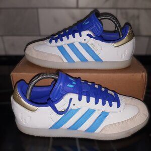 Adidas Samba Mens OG MESSI White Blue Gold Indoor Soccer Sneakers ID3550 (#1677)